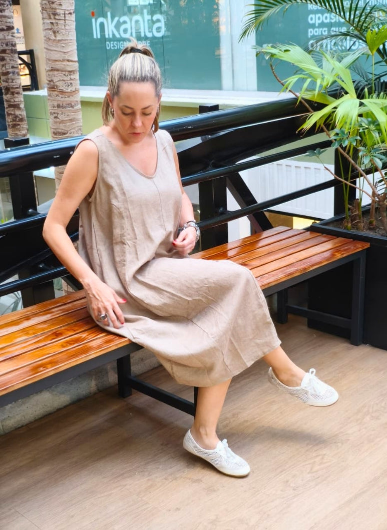 Vestido Whisper Beige
